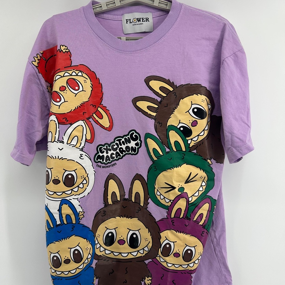 Rare Labubu monsters by flower brand South Korea oversized t-shirt heavyweight